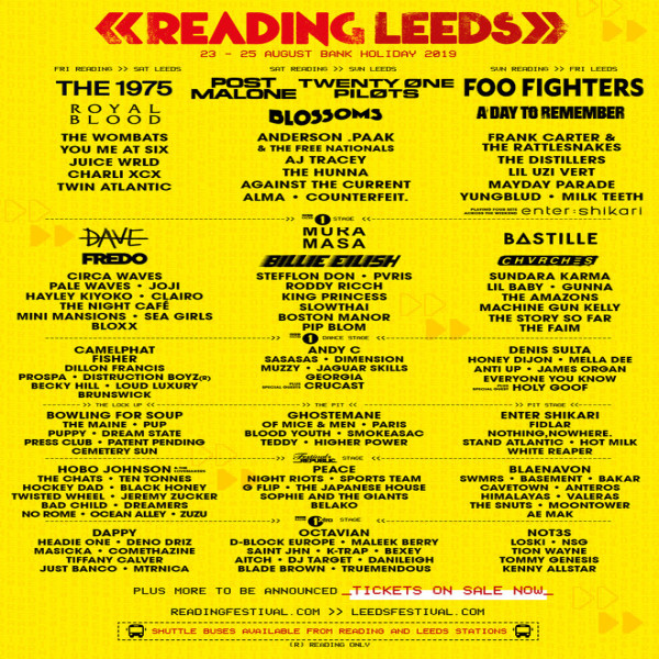 Reading and Leeds Festival poster 2019
