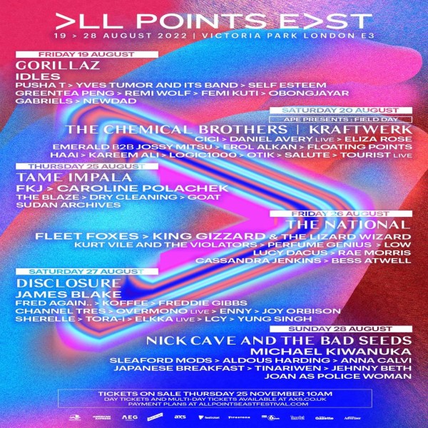 All points east 2022 poster