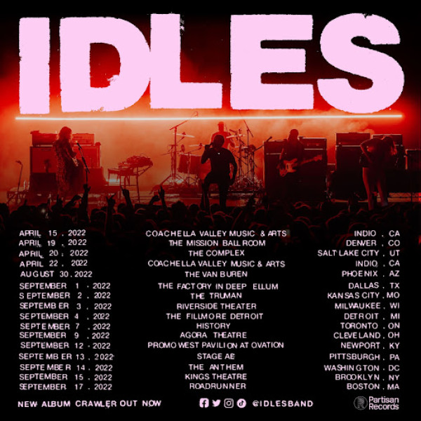 Idles Tour poster 2022