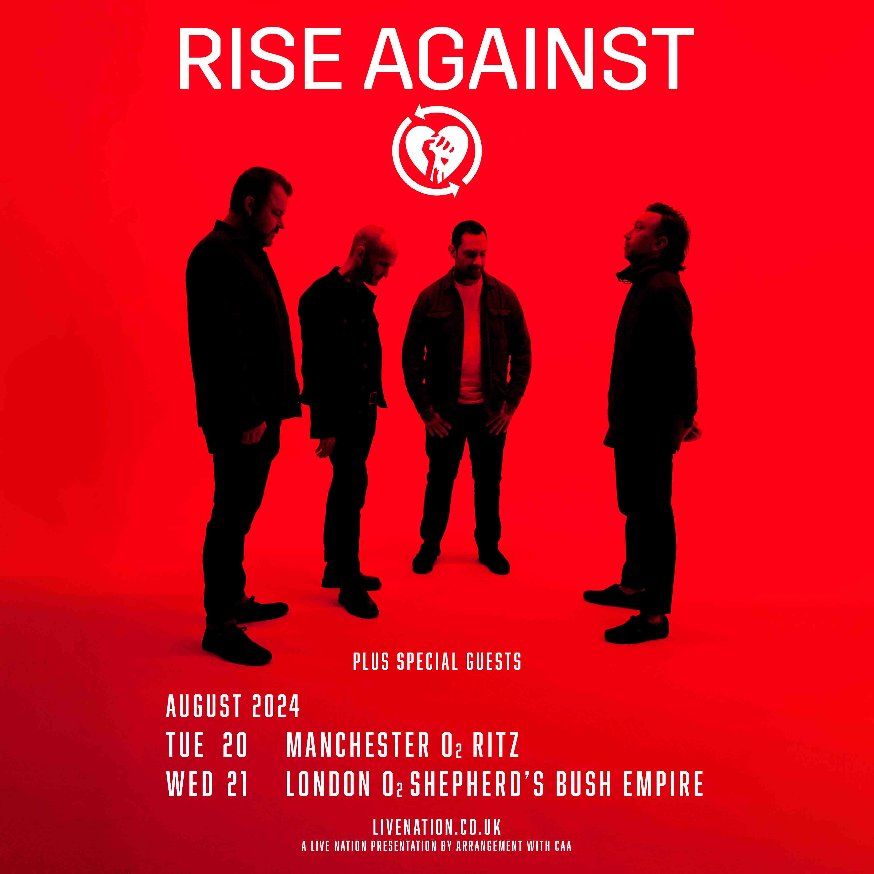 Rise Against Have Announced Several UK And European Headline Shows
